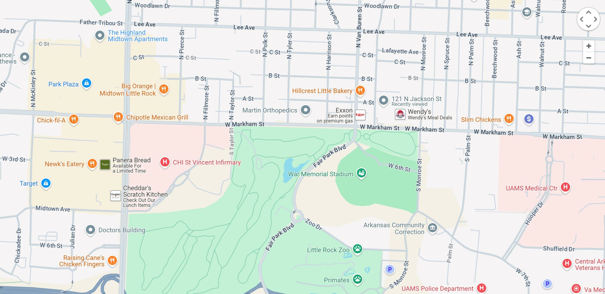 Map of Midtown Little Rock